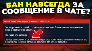 БАН В CS2 ЗА СООБЩЕНИЕ В ЧАТЕ? 