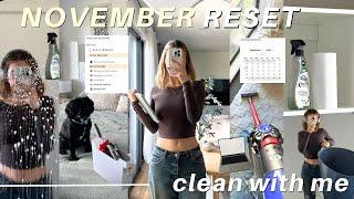 NOVEMBER RESET || Monthly reset routine, deep clean & declutter, closet clean out, setting goals