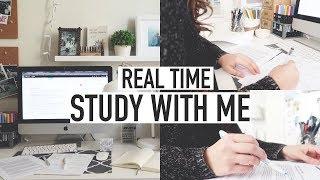 STUDY WITH ME: REAL TIME (with music) | University Student