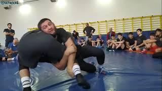 Khamzat Chimaev wrestling work with coach Buvaisar Saitiev