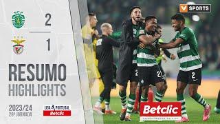 Resumo: Sporting 2-1 Benfica (Liga 23/24 #28)