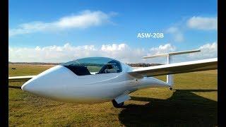 Flying the ASW-20B Glider. This is the landing sequence Roy Dawson video