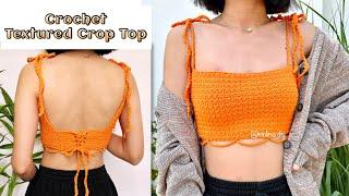 Crochet Simple Textured Crop Top Tutorial | Easy Crochet Crop Top| Molina DIY