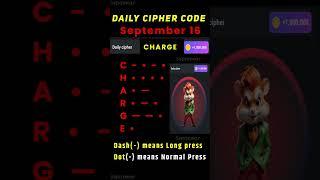 Daily cipher hamster kombat today | 16 September hamster kombat daily cipher combo | 5 million coins