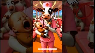 Evolution animal: cow nurse with baby in the fast train  #cute #cat #shorts