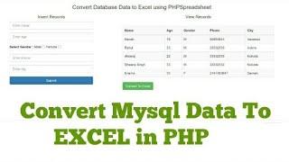 How to Export SQL/MYSQL Data to EXCEL using PHP | MySQL Data into EXCEL |  PHPSpreadsheet