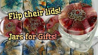 Jars for Gifting, Fill and Give! Acrylic Painting Tutorial, Fluid Art, DIY Gifts