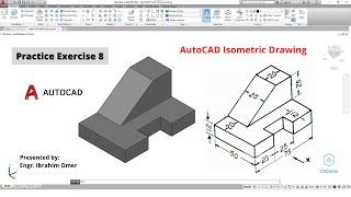 Autocad 3d practice drawing | Autocad Practice Exercise 8 | Autocad Isometric Drawing | CADable