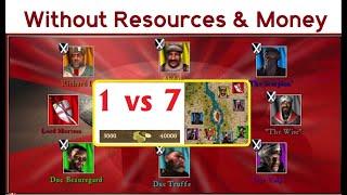 1 vs 7 | Stronghold Crusader | No Money & No Resources