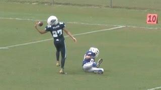 Incredible behind-the-back juggling touchdown catch - youth football highlights