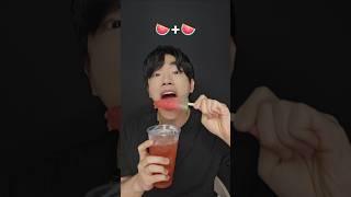 Watermelon ice cream and juice from a korean convenience store #shorts #asmr