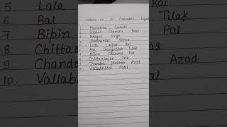 Name of 10 freedom fighters of India.