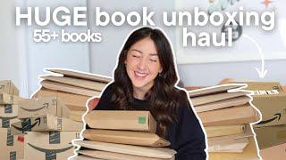 huge book unboxing haul 55+ books