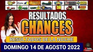 Resultados del CHANCE del DOMINGO 14 DE AGOSTO de 2022 - Resultado Loterías y Chance 