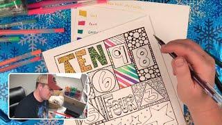 Coloring for the first time with gel pens! (LIVE)