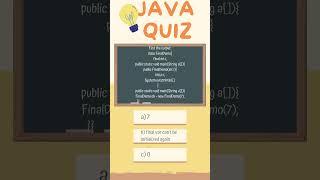 #javaquiz #java  #javamcq #javafaq  #javainterviewquestions #javaforbeginners #javatricks #javabyte