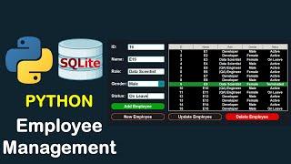 EMPLOYEE MANAGEMENT SYSTEM PYTHON CUSTOMTKINTER GUI PROJECT WITH SQLITE DATABASE