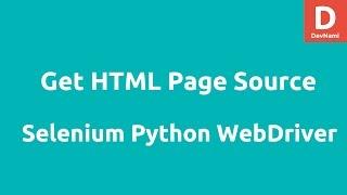 Python Selenium Get HTML Page Source