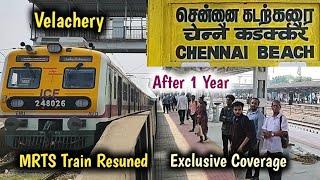 Chennai Beach - Velachery MRTS Train Service Restarted ! Exclusive Coverage