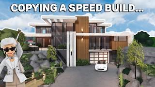 I COPIED A SPEED BUILD IN BLOXBURG