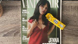 ASMR Magazine Flip Through (gum chewing, tracing & whispering)