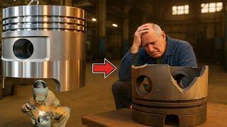 This Piston Was DOOMED — But Watch How Precision Lathe Threading & Welding Made It Better Than New!