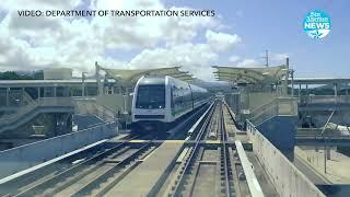 Timelapse shows eastbound view aboard the Honolulu rail