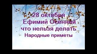 28 октября-народный праздник ЕФИМИЙ ОСЕННИЙ.Что нельзя делать.Остерегайтесь...Народные приметы