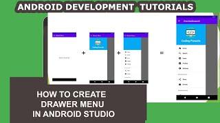 How to Create Drawer Menu in Android Studio - 48 - Android Development Tutorial for Beginners