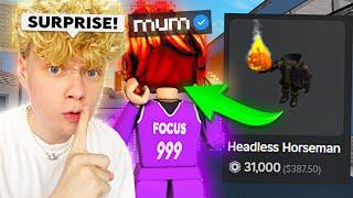 SURPRISING MY MUM With HEADLESS in MM2..  (Murder Mystery 2)