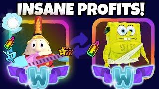 SO MUCH PROFITS IN 1 VIDEO! Trading Montage #29 (SpongeBob Tower Defense)