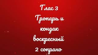 Глас 3. Тропарь и кондак воскресный. Киевский распев. 2 сопрано.