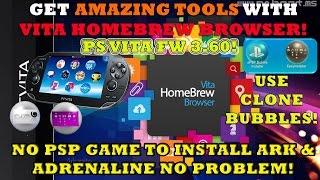 INSTALLING VITA HOMEBREW BROWSER, ePSP BUBBLE INSTALLER & ADRENALINE Installer. ARK FAST!