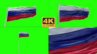 Russia flag green screen 4k