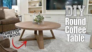 DIY Round Walnut Coffee Table from 1 SHEET of PLYWOOD [FREE PLANS]