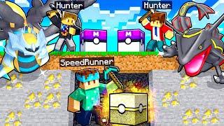 LUCKY BLOCK Pokémon MANHUNT In Minecraft PIXELMON! (Speedrunner Vs Hunters)