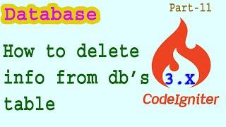 Codeigniter-3 Delete Data From Database Part-11 | How To Delete Table Data From Database?