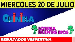 Resultados Quinielas Vespertinas de Córdoba y Entre Ríos, Miércoles 20 de Julio