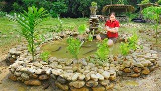 Complete Construction Of Small Aquariums By Stones - Pet Fish Farming - Farm Life - New Life