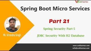 Spring Security | Spring Boot JDBC Security With H2 Database | H2 Database With JDBC Part 21