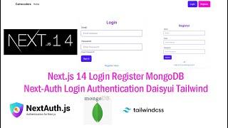 Next.js 14 Login Register MongoDB Next-Auth Login Authentication Daisyui Tailwind