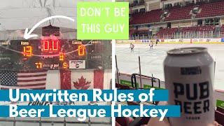 12 Unwritten Rules of Hockey: Beer League Hockey Etiquette