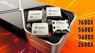 RTX 4090 Trashes Old Ryzen CPUs - 2600X to 7600X Tested