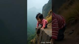 the puppy save a baby from a mountain wounderful_puppy #dog #baby #puppytales #shorts