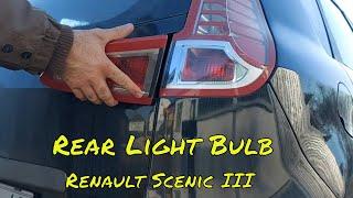 Renault Scenic III how to replace rear tailight bulb