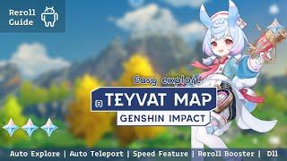 Tips explore cepat Genshin Impact menggunakan Kwachi cheat full 100% Teyvat map