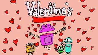 Happy valentines Beep, Boop, Bing, Bang and Bo coloring storybots story