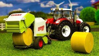 Videos for KIDS | BRUDER TOY tractor Steyr in action | FARMING