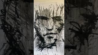 Ink technique #draw #drawing #art #portrait #emotions #face #charcoal #charcoaldrawing