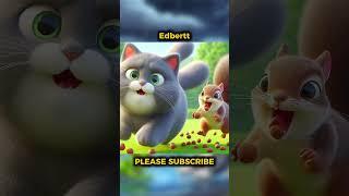 the gray cat and the thieving squirrel #cat #shorts #short #shortvideo #feedshorts #shortsfeed #ai